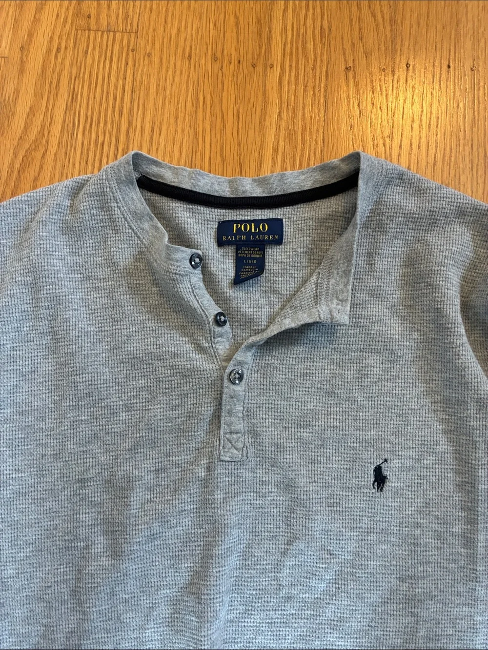 Polo by Ralph Lauren Heather Light Grey Long-Sleeve Henley